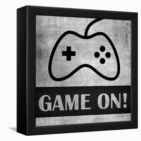 Game on Monochrome-Denise Brown-Framed Stretched Canvas