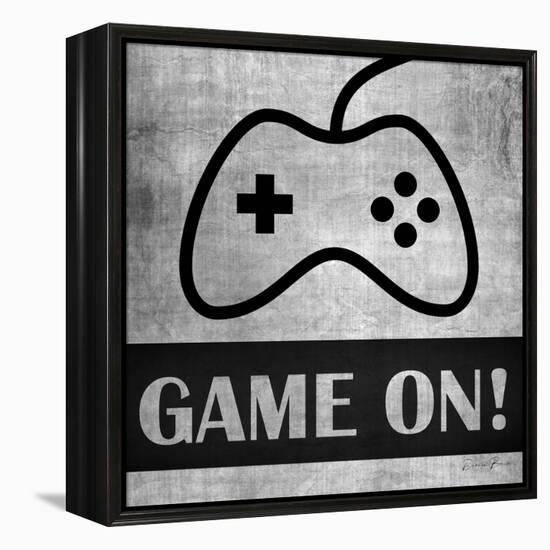 Game on Monochrome-Denise Brown-Framed Stretched Canvas