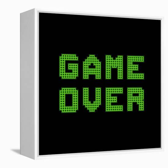 Game Over On A Green Grid Digital Display-wongstock-Framed Stretched Canvas