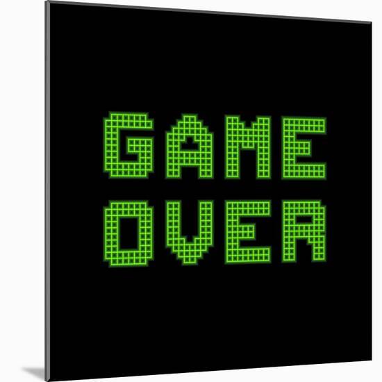 Game Over On A Green Grid Digital Display-wongstock-Mounted Art Print