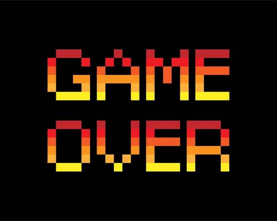 Game Over Red Art Print Color Me Happy Art Com