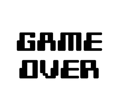 Game Over White Art Print Color Me Happy Art Com
