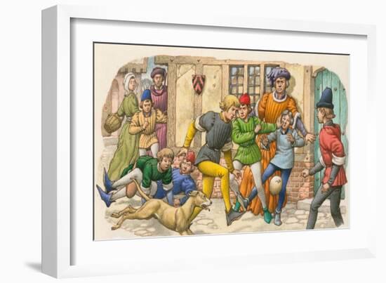 Game Ressembling Football in the Middle Ages-Pat Nicolle-Framed Giclee Print