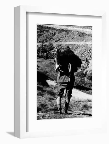 Game Warden Carrying a Killed Chamois at the Gran Paradiso Park-null-Framed Photographic Print