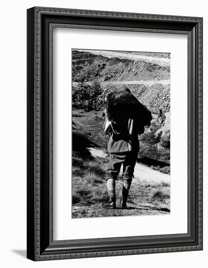 Game Warden Carrying a Killed Chamois at the Gran Paradiso Park-null-Framed Photographic Print