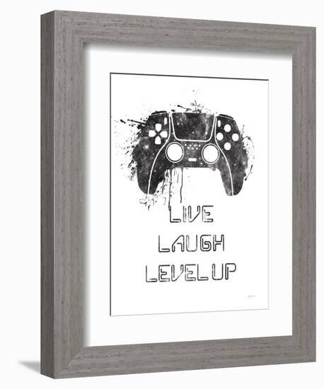 Gamer Splash II Live BW-Mary Urban-Framed Art Print