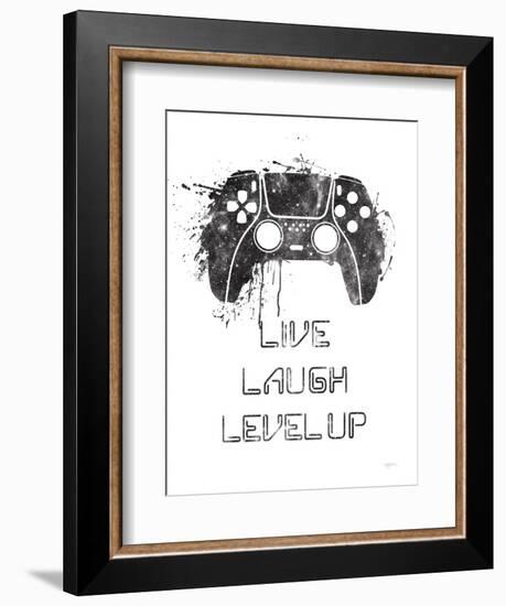 Gamer Splash II Live BW-Mary Urban-Framed Art Print