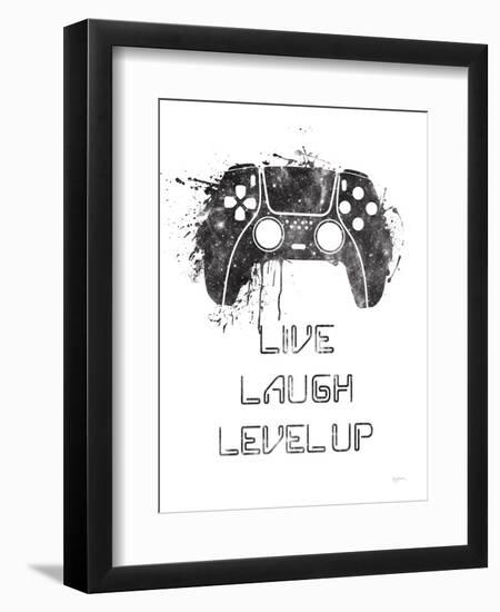 Gamer Splash II Live BW-Mary Urban-Framed Art Print