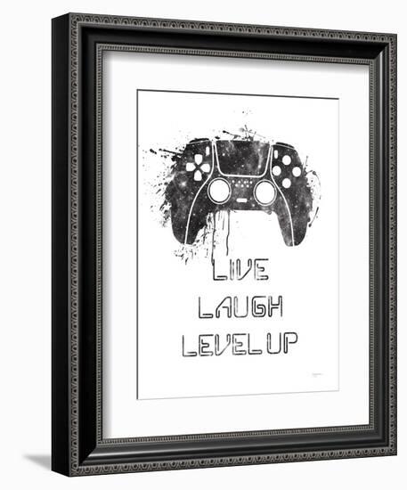 Gamer Splash II Live BW-Mary Urban-Framed Art Print