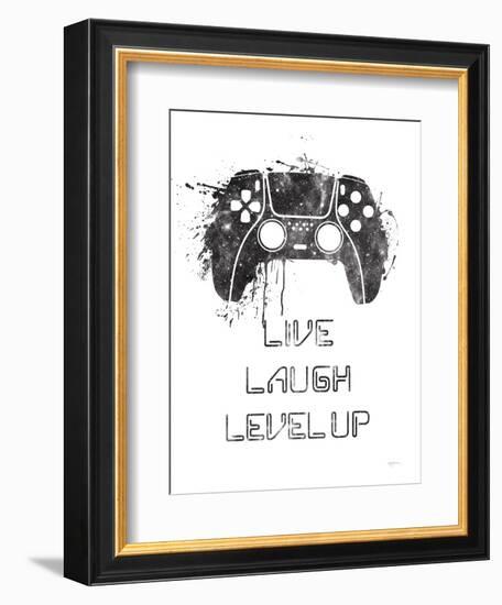 Gamer Splash II Live BW-Mary Urban-Framed Art Print