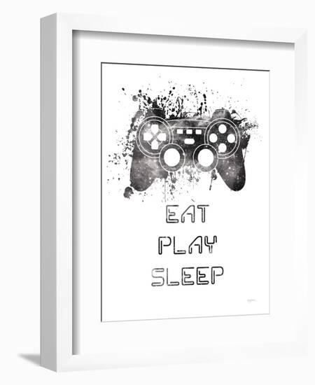 Gamer Splash III Play BW-Mary Urban-Framed Art Print