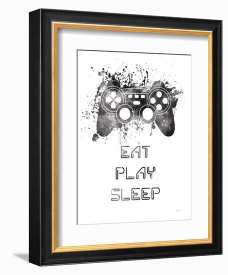 Gamer Splash III Play BW-Mary Urban-Framed Art Print