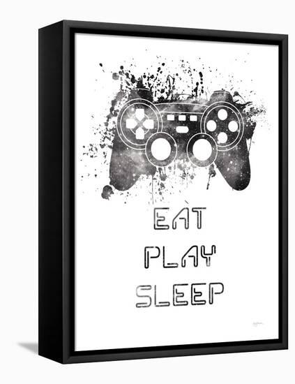 Gamer Splash III Play BW-Mary Urban-Framed Stretched Canvas