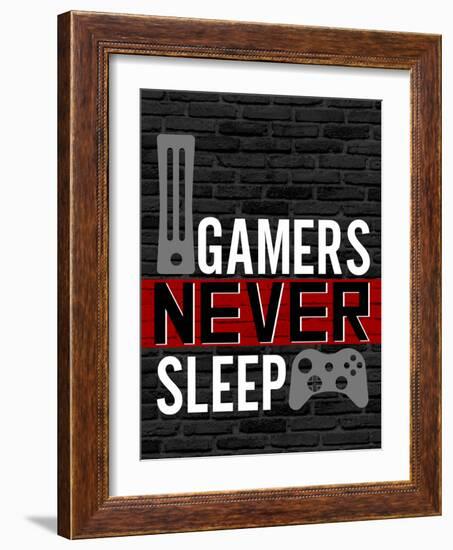 Gamers Never Sleep-Kimberly Allen-Framed Art Print