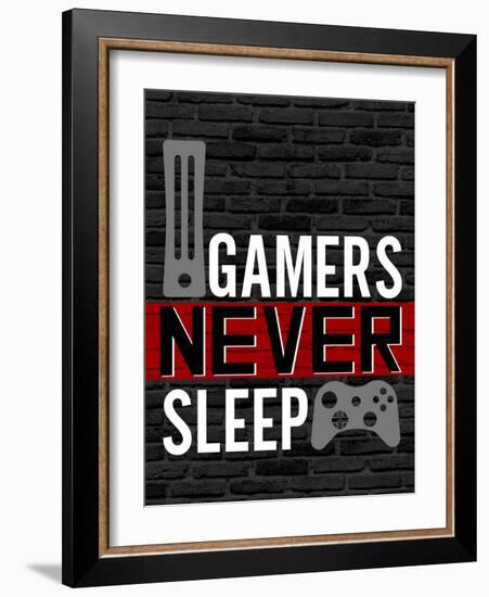 Gamers Never Sleep-Kimberly Allen-Framed Art Print