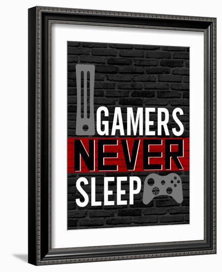 Gamers Never Sleep-Kimberly Allen-Framed Art Print