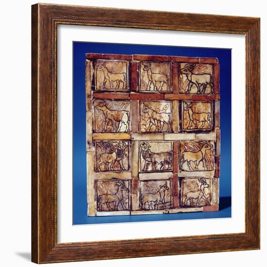 Gaming Board Depicting Animals of the Field and Forest, from Iraq, C.2500 BC (Wood)-Sumerian-Framed Giclee Print