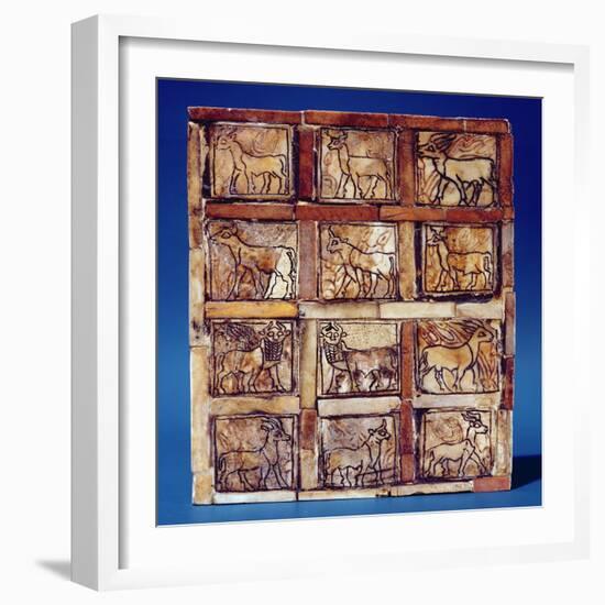 Gaming Board Depicting Animals of the Field and Forest, from Iraq, C.2500 BC (Wood)-Sumerian-Framed Giclee Print