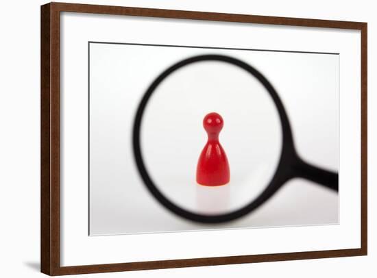 Gaming Piece in the Focus of a Magnifier, Symbolism-Catharina Lux-Framed Photographic Print