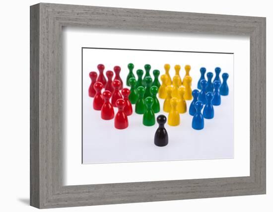 Gaming Pieces in Colour Formations and Single Token, Symbolism-Catharina Lux-Framed Photographic Print