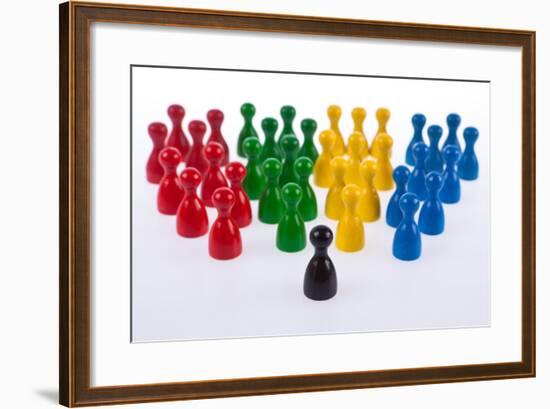 Gaming Pieces in Colour Formations and Single Token, Symbolism-Catharina Lux-Framed Photographic Print