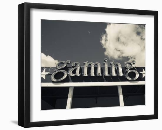 Gaming Sign, Joes Tavern Casino, Hawthorne, Great Basin, Nevada, Usa-Walter Bibikow-Framed Photographic Print
