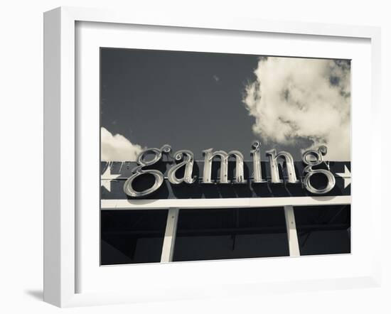 Gaming Sign, Joes Tavern Casino, Hawthorne, Great Basin, Nevada, Usa-Walter Bibikow-Framed Photographic Print