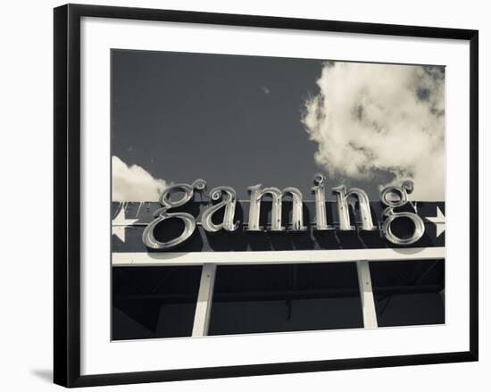 Gaming Sign, Joes Tavern Casino, Hawthorne, Great Basin, Nevada, Usa-Walter Bibikow-Framed Photographic Print