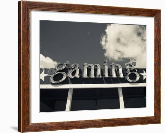 Gaming Sign, Joes Tavern Casino, Hawthorne, Great Basin, Nevada, Usa-Walter Bibikow-Framed Photographic Print