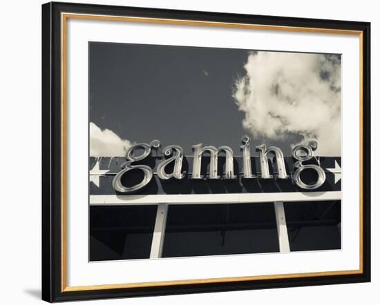 Gaming Sign, Joes Tavern Casino, Hawthorne, Great Basin, Nevada, Usa-Walter Bibikow-Framed Photographic Print