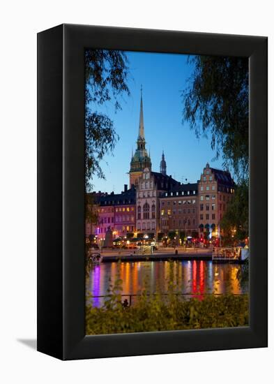 Gamla Stan and Riddarholmen w Spire of Riddarholmskyrkan (Riddarholmen Church), Stockholm, Sweden-Frank Fell-Framed Premier Image Canvas