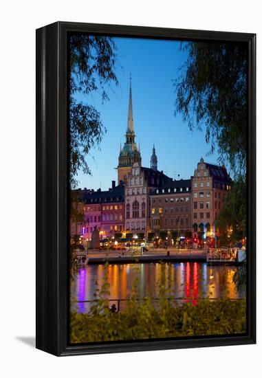 Gamla Stan and Riddarholmen w Spire of Riddarholmskyrkan (Riddarholmen Church), Stockholm, Sweden-Frank Fell-Framed Premier Image Canvas