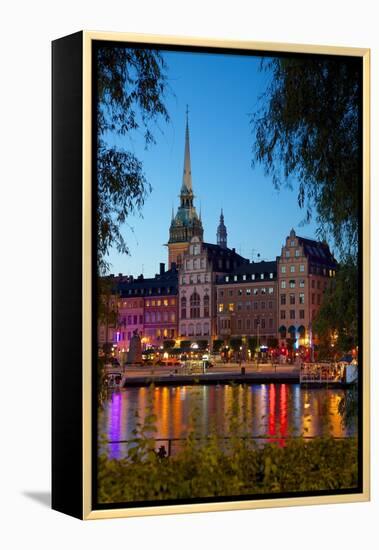 Gamla Stan and Riddarholmen w Spire of Riddarholmskyrkan (Riddarholmen Church), Stockholm, Sweden-Frank Fell-Framed Premier Image Canvas