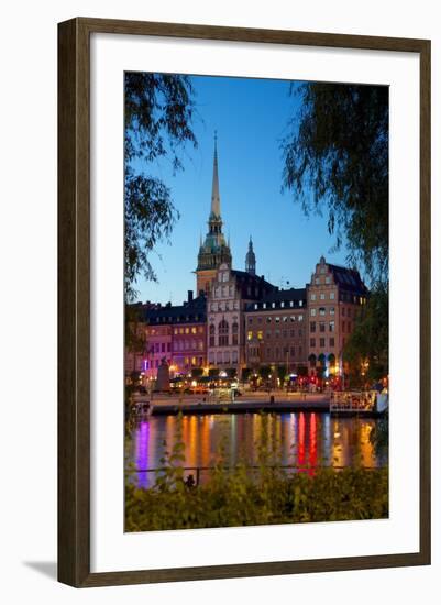 Gamla Stan and Riddarholmen w Spire of Riddarholmskyrkan (Riddarholmen Church), Stockholm, Sweden-Frank Fell-Framed Photographic Print