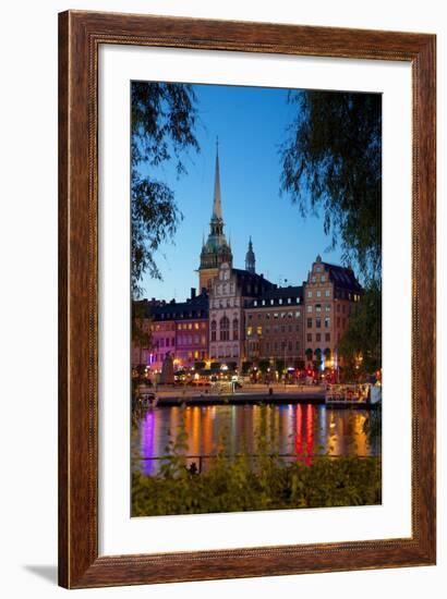 Gamla Stan and Riddarholmen w Spire of Riddarholmskyrkan (Riddarholmen Church), Stockholm, Sweden-Frank Fell-Framed Photographic Print