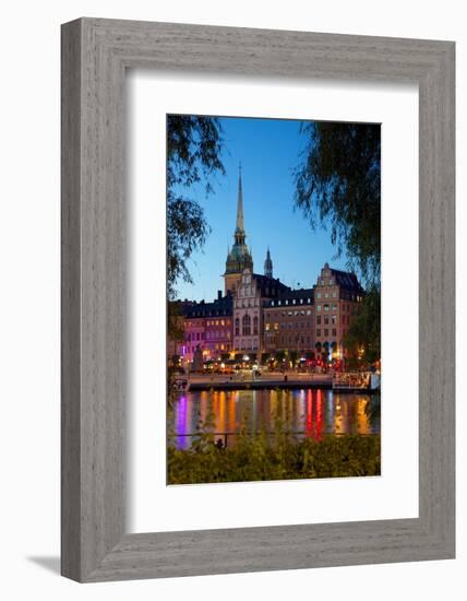 Gamla Stan and Riddarholmen w Spire of Riddarholmskyrkan (Riddarholmen Church), Stockholm, Sweden-Frank Fell-Framed Photographic Print