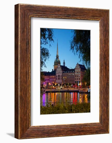 Gamla Stan and Riddarholmen w Spire of Riddarholmskyrkan (Riddarholmen Church), Stockholm, Sweden-Frank Fell-Framed Photographic Print