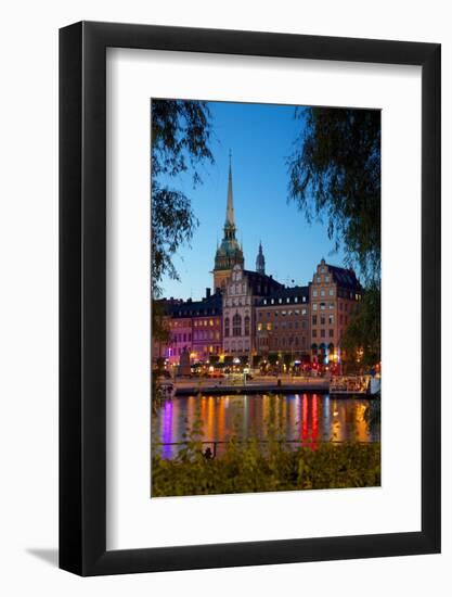 Gamla Stan and Riddarholmen w Spire of Riddarholmskyrkan (Riddarholmen Church), Stockholm, Sweden-Frank Fell-Framed Photographic Print