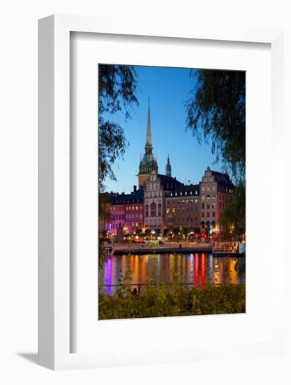 Gamla Stan and Riddarholmen w Spire of Riddarholmskyrkan (Riddarholmen Church), Stockholm, Sweden-Frank Fell-Framed Photographic Print