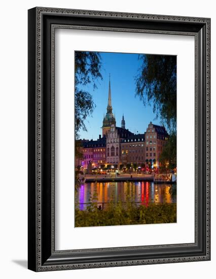 Gamla Stan and Riddarholmen w Spire of Riddarholmskyrkan (Riddarholmen Church), Stockholm, Sweden-Frank Fell-Framed Photographic Print