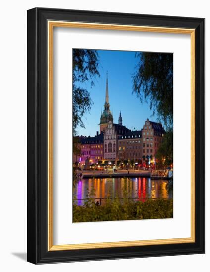 Gamla Stan and Riddarholmen w Spire of Riddarholmskyrkan (Riddarholmen Church), Stockholm, Sweden-Frank Fell-Framed Photographic Print