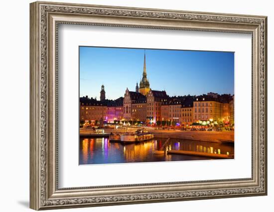 Gamla Stan and Riddarholmen w Spire of Riddarholmskyrkan (Riddarholmen Church), Stockholm, Sweden-Frank Fell-Framed Photographic Print