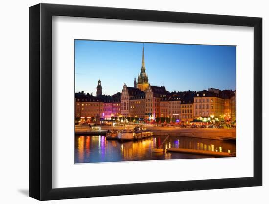 Gamla Stan and Riddarholmen w Spire of Riddarholmskyrkan (Riddarholmen Church), Stockholm, Sweden-Frank Fell-Framed Photographic Print