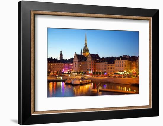 Gamla Stan and Riddarholmen w Spire of Riddarholmskyrkan (Riddarholmen Church), Stockholm, Sweden-Frank Fell-Framed Photographic Print