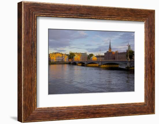 Gamla Stan and Riddarholmen w Spire of Riddarholmskyrkan (Riddarholmen Church), Stockholm, Sweden-Frank Fell-Framed Photographic Print