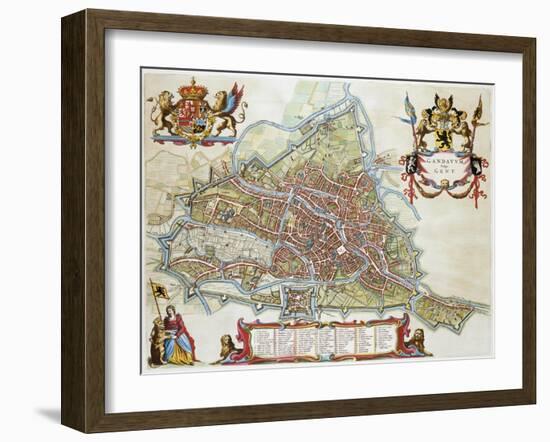 Gandavum, Map of Ghent-Jan Blaeu-Framed Giclee Print