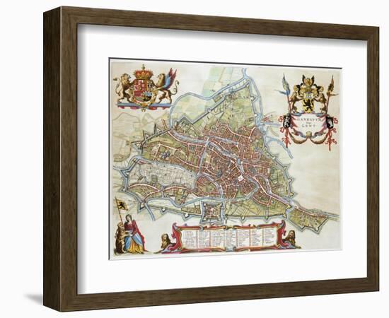 Gandavum, Map of Ghent-Jan Blaeu-Framed Giclee Print