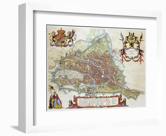 Gandavum, Map of Ghent-Jan Blaeu-Framed Giclee Print