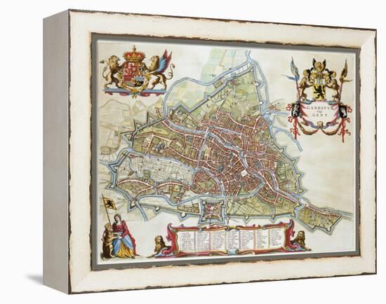 Gandavum, Map of Ghent-Jan Blaeu-Framed Premier Image Canvas