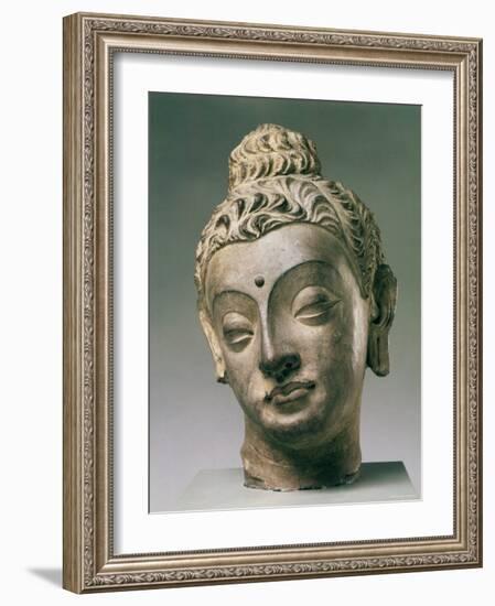 Gandharan Style Lime Plaster Buddha, 4th Century-null-Framed Photographic Print